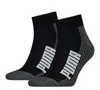PUMA Quarter Calcetines, Negro (Black / White), 39-42 (Pack de 2) Unisex adulto