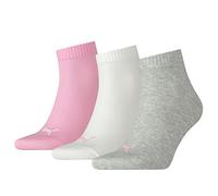 PUMA Quarter Calcetines, Rosa (Prism Pink), 35-38 (Pack de 3) Unisex Adulto
