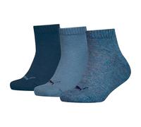 PUMA Quarter Recycled Cotton Calcetín, Azul Denim, 35-38 (Pack de 3) Unisex niños