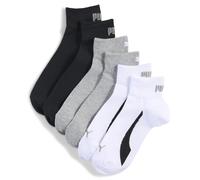 PUMA Quarter Socks Unisex (3-pack), Ropa, Blanco/Grey/Negro, 39-42 39-42