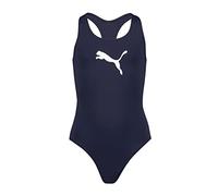 PUMA Racerback Swimsuit Traje de baño, Azul (Navy), 116 Niñas