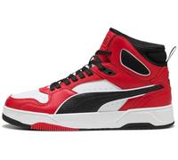 PUMA RBD Break Mid - Tenis Unisex Color Blanco y Negro para All Time Red, Talla 10.5 UK, Puma Blanco Puma Black for All Time Red, 45 EU