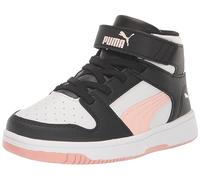 PUMA Rebound Layup Synthetic Leather Hook and Loop Sneaker, Black-Rose Dust, 1 US Unisex Little Kid