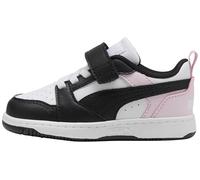 PUMA Rebound V6 Lo AC+ Inf, Zapatillas de Deporte Unisex -Bimbi 0-24, Blanco Negro Perla Rosa, 20 EU, Puma Blanco Puma Negro Perla Rosa, 20 EU