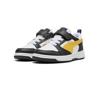 PUMA Rebound V6 LO AC+ PS, Zapatillas, Black-Yellow Sizzle White, 34 EU