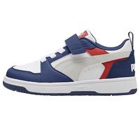 PUMA Rebound V6 LO AC+ PS - Zapatillas Deportivas, Color Azul, Pluma, Gris y Blanco, Talla 11.5 UK Niño, Blue Jewel Feather Gray Puma White, 30 EU