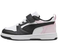 Puma Rebound V6 LO AC+ PS - Zapatillas Deportivas, Color Blanco, Negro, Rosa Perla, Talla 1 UK Niño, Puma Blanco Puma Negro Perla Rosa, 33 EU