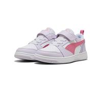 Puma Rebound V6 LO AC+ PS - Zapatillas Deportivas, Lila, Escarcha-Magia, Blanco Rosa, Talla 2.5 UK Niño, Lilac Frost Magic Rose Puma Blanco, 35 EU