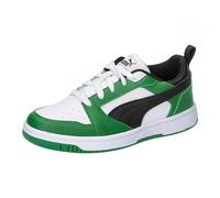 PUMA Rebound V6 LO JR, Sneaker, White Black-Archive Green, 38.5 EU
