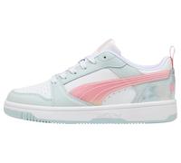 PUMA Rebound V6 LO Space Belle JR - Zapatillas Deportivas, Color Rosa (Sea Glass-PINKSCAPE White), 4 UK, Sea Glass Pinkscape Puma White, 4 UK