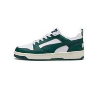 PUMA Rebound V6 Low, Zapatillas Unisex Adulto, Puma White Dark Myrtle Warm White, 43 EU