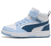 PUMA Rebound V6 Mid AC+ PS, Sneaker, White-Dark Indigo-Haute Tropic, 32.5 EU