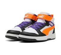 PUMA Rebound V6 Mid AC+ PS, Sneaker, White-Orange GLO Black, 31 EU