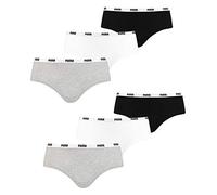 PUMA Ropa interior para mujer 3 hipsters en paquete de ventajas, blanco/gris/negro, XL