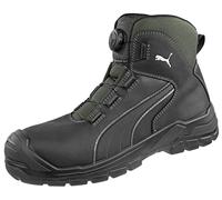 PUMA Safety Cascades DISC MID S3 CI HI HRO SRC - Zapato de seguridad con cierre rápido para hombre con tapa de fibra de vidrio antideslizante, Negro Gris Disco, 44 EU