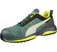 Puma Safety Charge Green Low - Zapatos de seguridad S1P ESD HRO SRC, fibra de vidrio, protección de la perforación, antideslizante, resistente al calor, vegano, unisex, color Verde, talla 43 EU