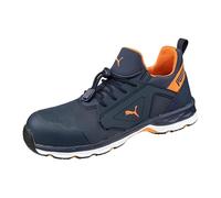 PUMA Safety Chase Blue Orange Low S1PS ESD FO HRO SR - Zapatos de seguridad para hombre, transpirables, antideslizantes, sin metal, tapa de fibra de vidrio, zapatos de trabajo