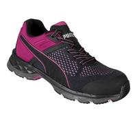 PUMA Safety Define WNS - Zapato de seguridad S1P ESD HRO SRC, con puntera de fibra de vidrio, antideslizante, sin metal, vegano, para mujer, negro y rosa, 40 EU