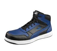 PUMA Safety FRONTCOURT MID S3 ESD FO HRO SR Unisex Zapatos de seguridad antideslizantes sin metal Tapa de fibra de vidrio, azul y negro, 40 EU