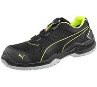 PUMA SAFETY FUSE TC GREEN LOW Zapato de trabajo S1P ESD SRC, tapa de fibra de vidrio, antideslizante, vegano, ligero, para hombre, Negro Verde Disco, 45 EU