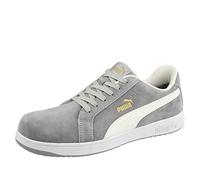 PUMA Safety Iconic Suede Low S1PL ESD FO HRO SR Zapatillas de seguridad unisex antideslizantes, sin metal, tapa de fibra de vidrio, gris, 40 EU