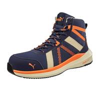 PUMA Safety Rival Blue Orange Mid S1PS ESD FO HRO SR - Zapatos de seguridad ligeros para hombre, antideslizantes, sin metal, tapa de fibra de vidrio, zapatos de trabajo, azul naranja, 40 EU