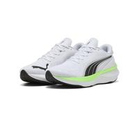 Puma - SCEND Pro 2, Zapatillas para Correr de Carretera Unisexo, Puma White-Puma Black-Green Glare,