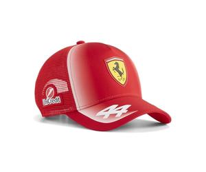 PUMA Scuderia Ferrari F1 2026 Gorra Trucker Infantil Lewis Hamilton - Rojo | Como se ve llevado por el equipo y los pilotos, Todos los últimos logotipos de equipos y socios, Corte regular unisex