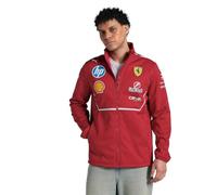 PUMA Scuderia Ferrari F1 Chaqueta Softshell del Equipo 2025 - Rojo | Chubasquero reversible 2025 (negro y rojo), Logotipos de los socios del equipo de la Scuderia Ferrari de 2025