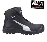 Puma Seguridad Cascadas Medio S3 Cuero Protector Botas Trabajo Hombres Negro