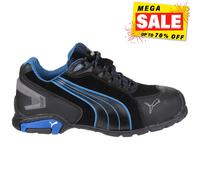 Puma Seguridad Rio Bajo Cordones Protector Cuero Acolchado Zapatos Hombre Negro