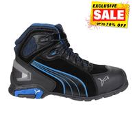 Puma Seguridad Rio Medio con Cordones Cuero Protector Trabajo Botas Hombre Negro