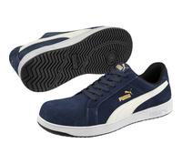 PUMA Seguridad Zapatos ICONIC SUEDE NAVY LOW Piel Antideslizante Zapatillas S1PL