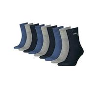 Puma Short Crew 3P Unisex Calcetines, Navy/Grey/nightsh Sombra Blue, 39 ? 42