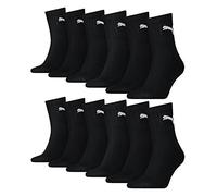 Puma Short Crew - Calcetines deportivos con suela de rizo (12 unidades), Hombre, Calcetines deportivos, 4x231011001200043, Negro, 43-46
