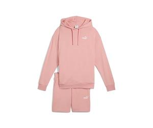 PUMA Short Hooded Relaxed Sweat Suit 7" TR op, Trajes de punto Mujer, Pink Fruit,