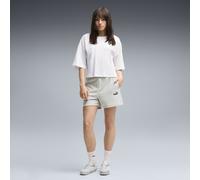PUMA Shorts de talle alto Essentials Small No. 1 Logo 5'' para mujer, Ropa, Gris, XL