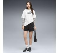 PUMA Shorts de talle alto Essentials Small No. 1 Logo 5'' para mujer, Ropa, Negro, XL