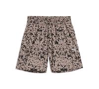 PUMA Shorts estampados Essentials Graphics Animal 4" de talle alto para mujer, Accesoiros, Beige, L