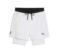 PUMA Shorts PWRMODE 2-in-1 Stretch Woven para hombre, Accesoiros, Blanco, XL
