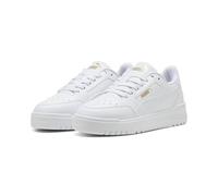 PUMA Shuffle Downtown LO JR - Zapatillas Deportivas, Color Blanco y Dorado, Talla 4, Puma Blanco Puma White Puma Gold, 4 UK