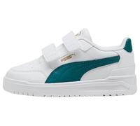 PUMA Shuffle Downtown LO V PS - Zapatillas Deportivas, Color Blanco-Esmeralda Ice Gold, Talla 12 UK Niño, Puma White Emerald Ice Puma Gold, 31 EU