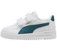 PUMA Shuffle Downtown LO V PS - Zapatillas Deportivas, Color Blanco-Esmeralda Ice Gold, Talla 2.5 UK Niño, Puma White Emerald Ice Puma Gold, 35 EU