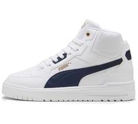PUMA Shuffle Downtown Mid - Tenis Unisex para Hombre, Color Blanco, Azul Marino y Dorado, Talla 5.5, Puma Blanco Puma Navy Puma Gold, 38.5 EU