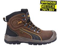 Puma Sierra Nevada Cómodo Protector Cuero Medio Seguridad Botas Hombre Marrón