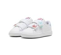 PUMA Smash 3.0 Badges V INF, Zapatillas Bebé-Niñas, White-Safe Lake-Red Fire, 23 EU