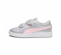 PUMA Smash 3.0 Glitz Glam V PS, Sneaker, Glacial Gray-Frosty Pink, 34 EU