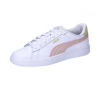 PUMA Smash 3.0 L Jr, Sneaker, White-Island Pink-Pistachio Green, 35.5 EU