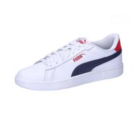 PUMA Smash 3.0 L JR, Sneaker, White Navy-FOR All Time Red, 38 EU