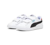 PUMA Smash 3.0 L Let's Play V PS, Zapatillas, White Black-Team Aqua-FOR All Time Red, 33 EU